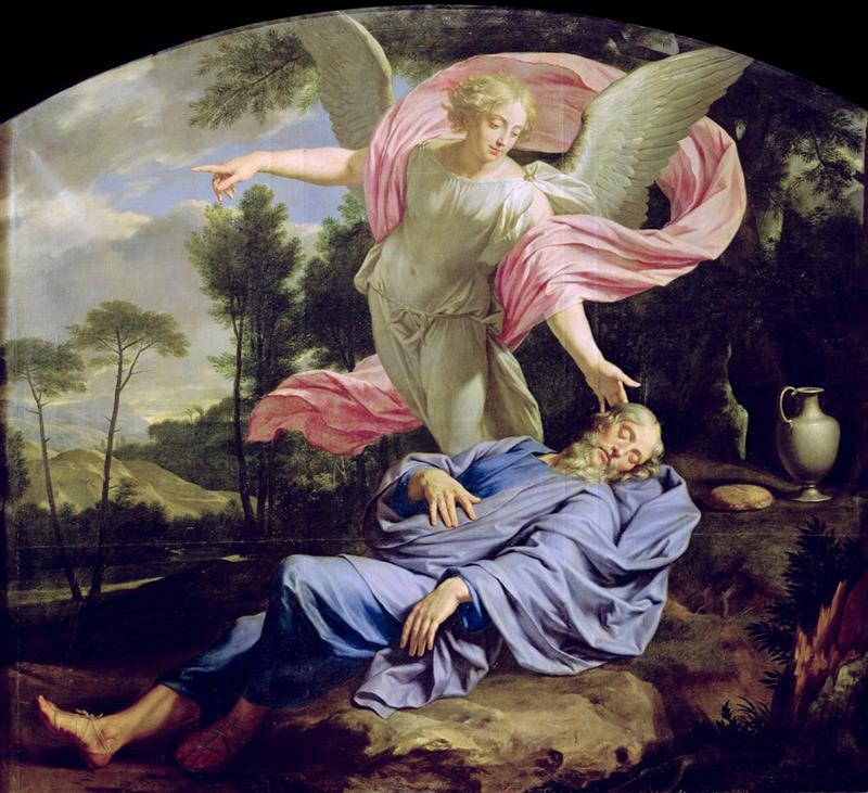 Der schlafende Elias und der Engel