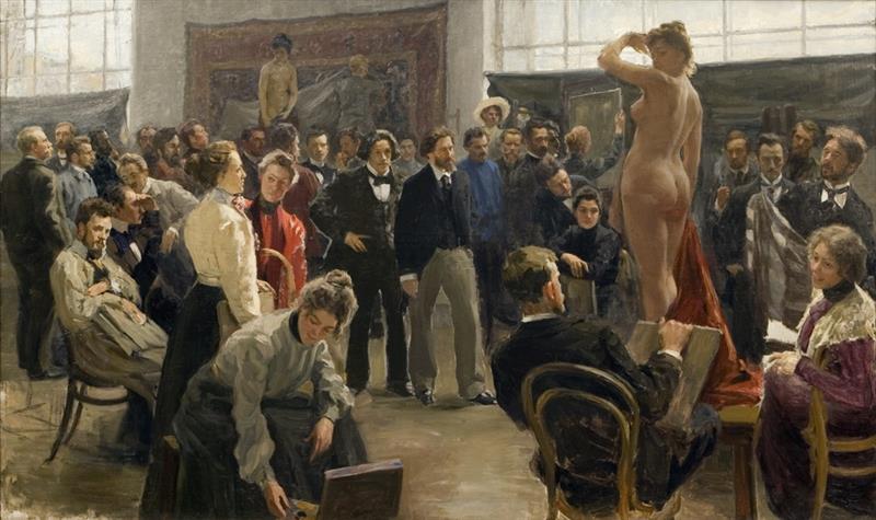 Die Malklasse Ilja Repins in der Kaiserlichen Akademie der Bildenden Künste in St. Petersburg