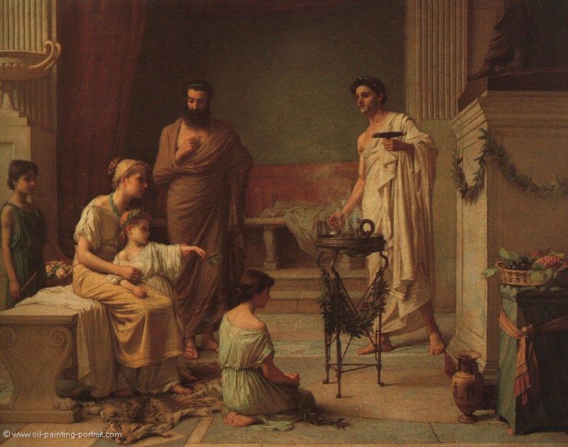 Ein krankes Kind im Tempel von Aesculapius