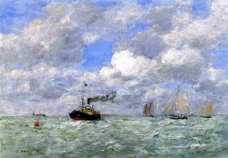 English Coal Ship in View of Trouville