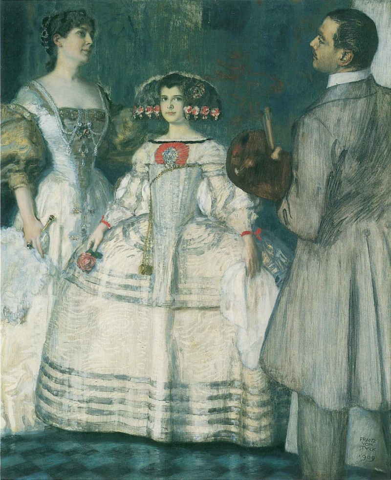 Familienbild Franz von Stuck mit Frau und Tochter