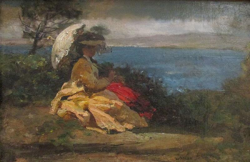 Femme à l'ombrelle, baie de Douarnenez