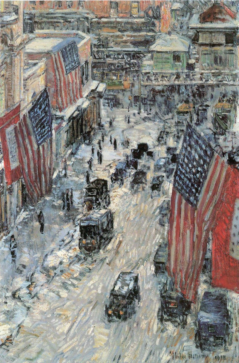 Flaggen auf der Fifth Avenue, Winter 1918