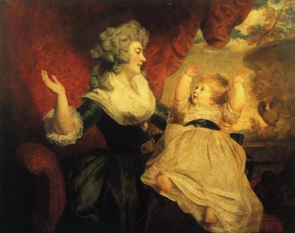 Georgiana, Duchess of Devonshire with her infant daughter Lady Georgiana Cavendish