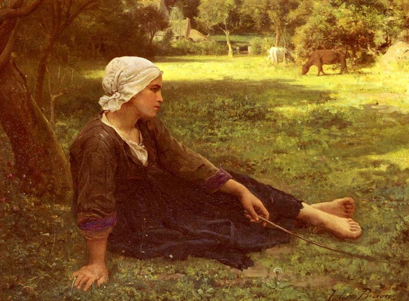 Girl Guarding the Cows