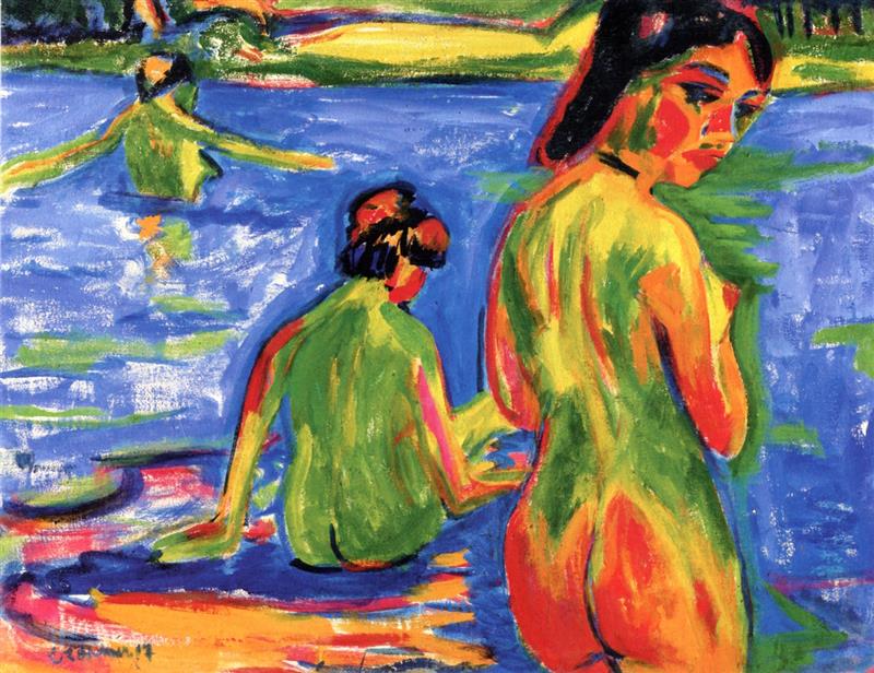 Girls Bathing in a Lake, Moritzburg