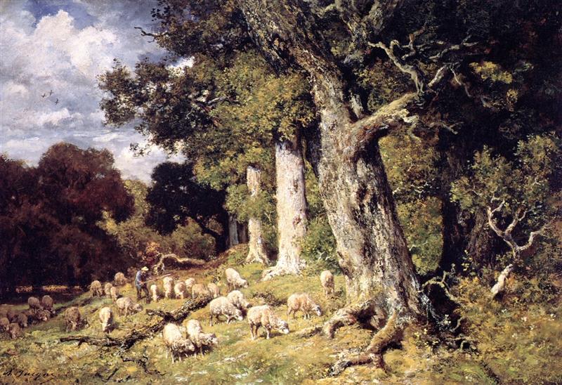 Herd of Sheep in the Forest of Fontainebleau