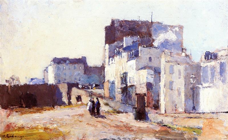 Houses at the Entrance to the Bridge at Neuilly