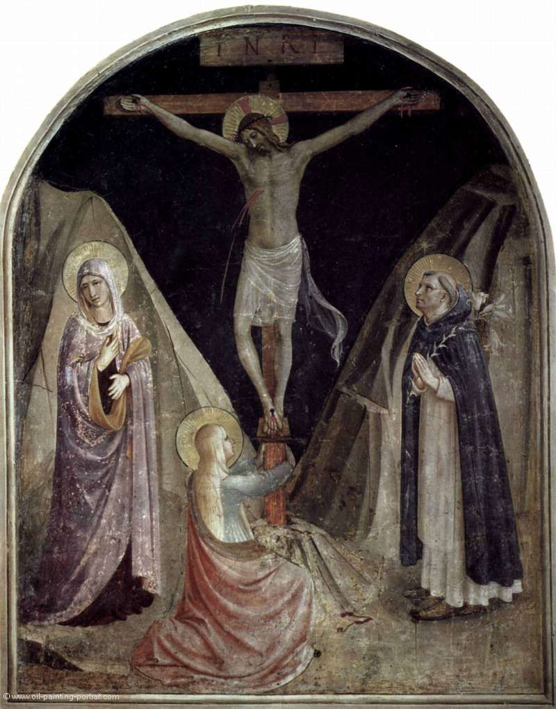 Kreuzigung mit Maria und Heiligem Dominikus und Maria Magdalena