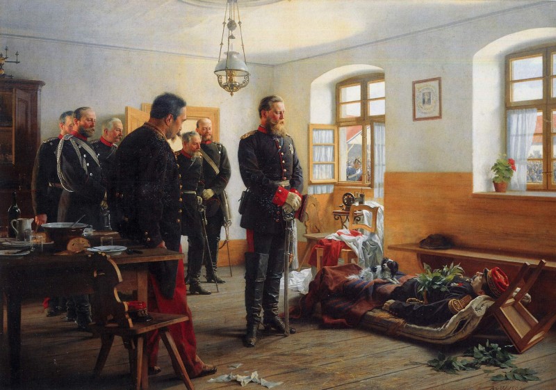 Kronprinz Friedrich Wilhelm an der Leiche des Generals Abel Douay