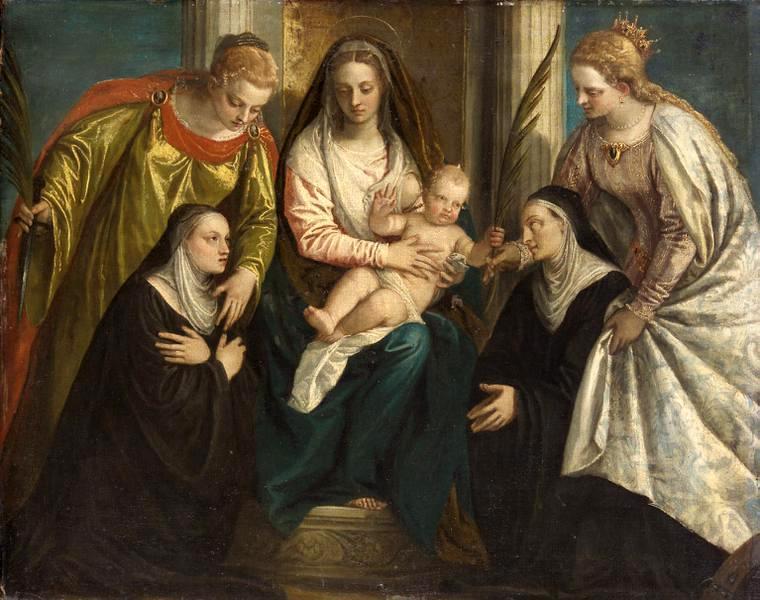 Madonna with Child and St Lucy, Catherine and Two Nuns