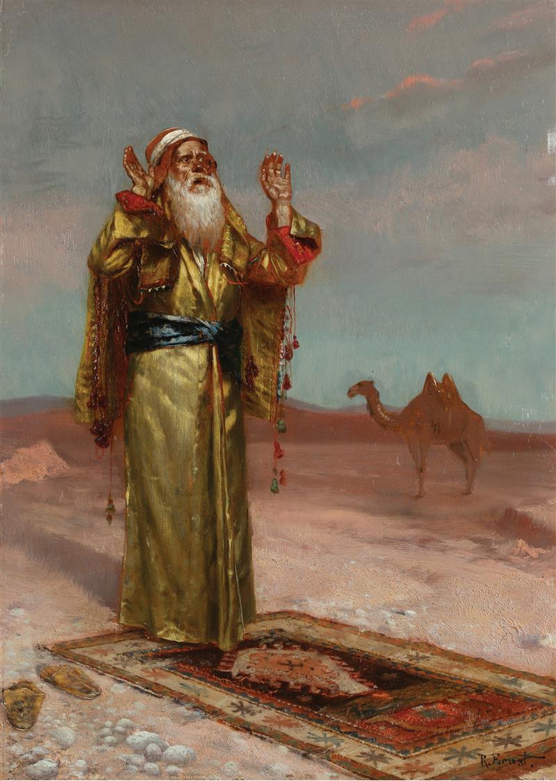 Man Praying in the Desert
