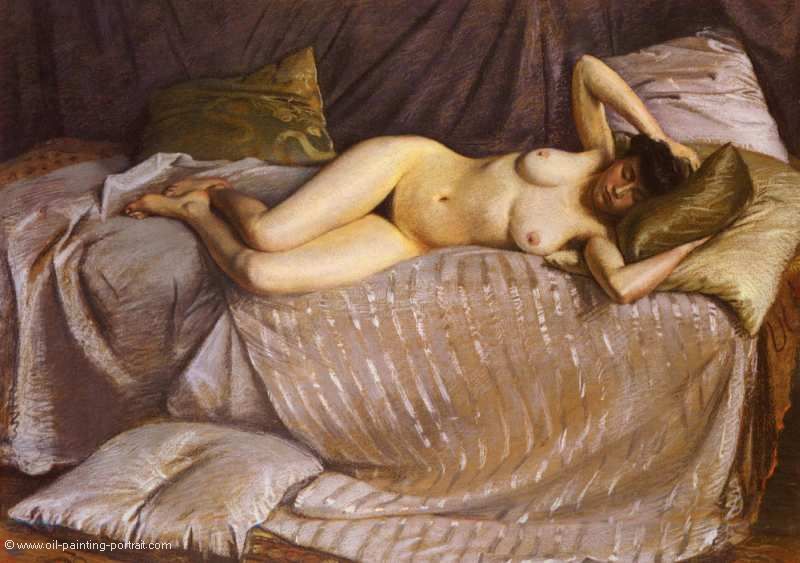 Naked Women Lying on a Couch