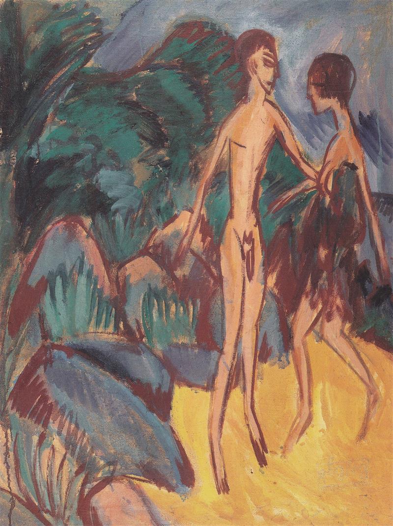 Nude Youth and Girl on the Beach