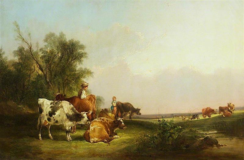 Pastoral Scene, Cattle and Figures