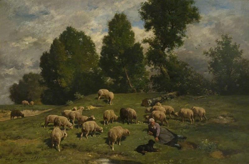 Peasant Woman Minding Her Sheep
