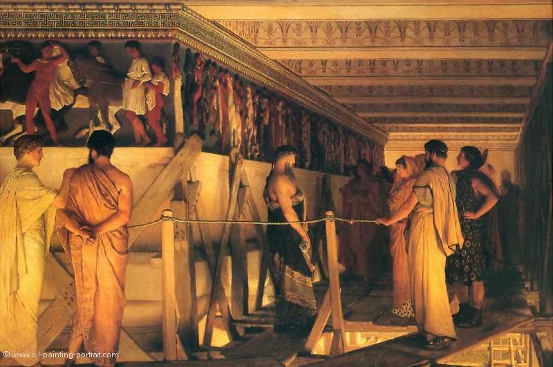 Phidia showing the frieze of the parthenon