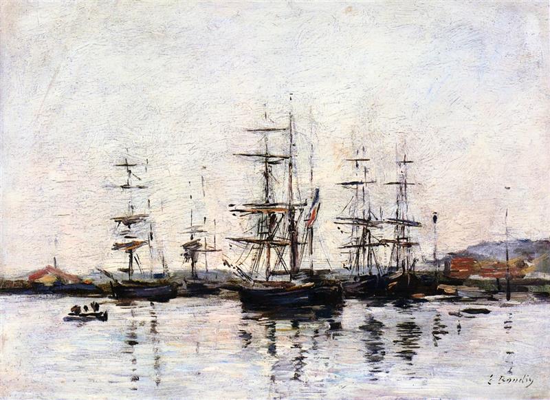 Port, Sailboats at Anchor