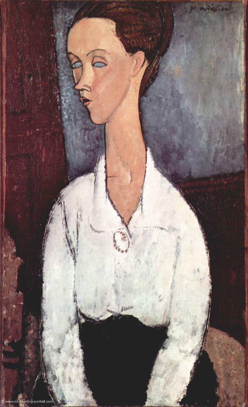 Portrait der Lunia Czechowska mit weißer Bluse