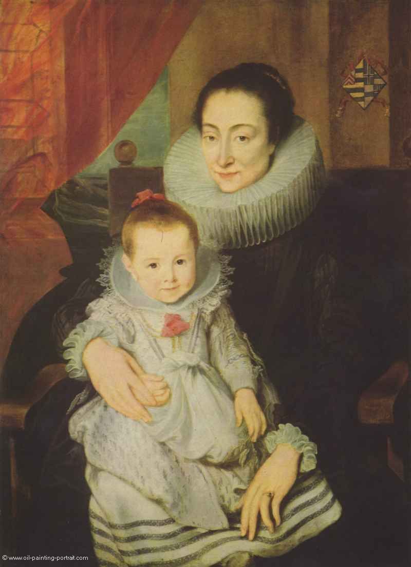 Portrait der Marie Clarisse (Frau des Jan Woverius mit ihrem Kinde)