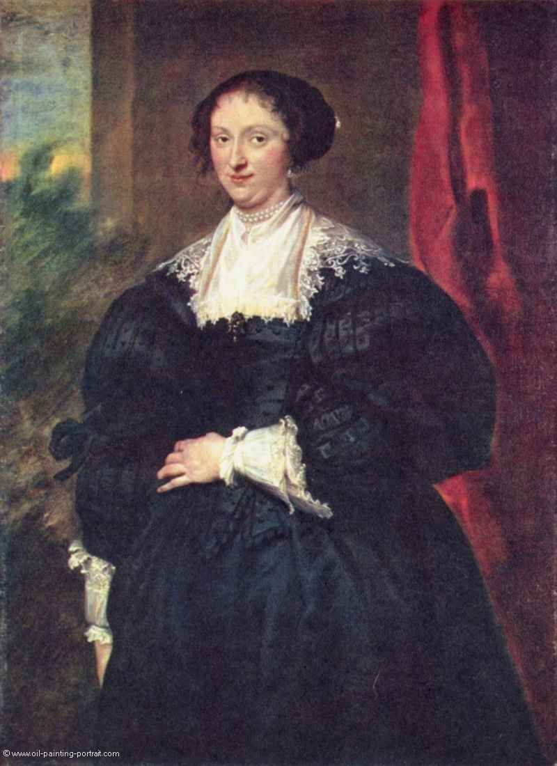 Portrait einer schwarz gekleideten Dame
