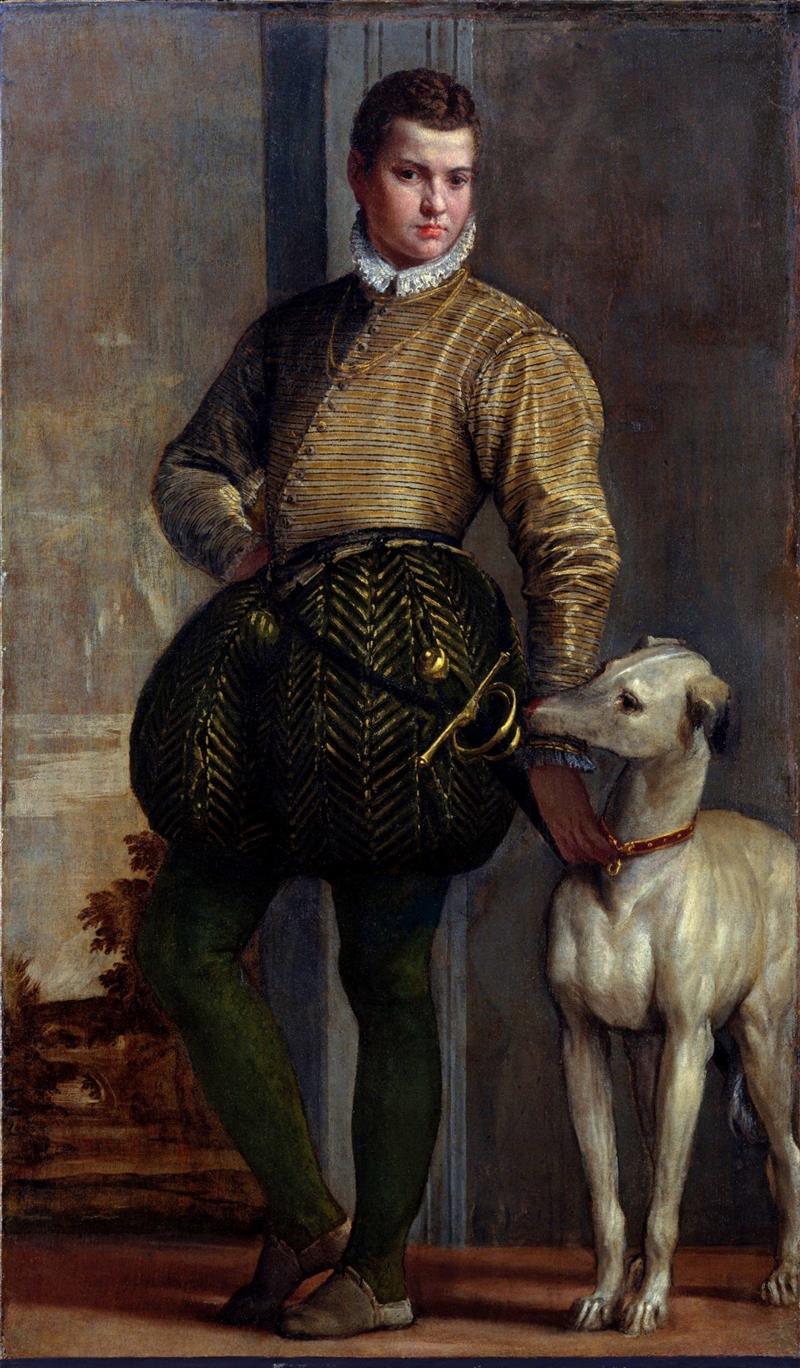 Portrait of a Boy with a Greyhound