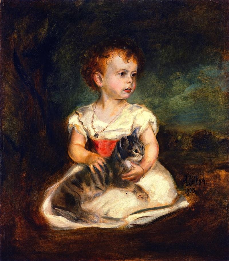 Portrait of a Child with Cat