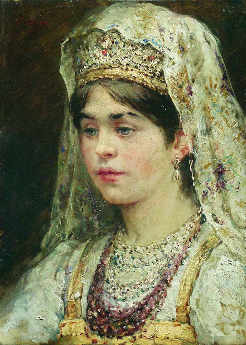 Portrait of a Girl in the Russian Costume-2