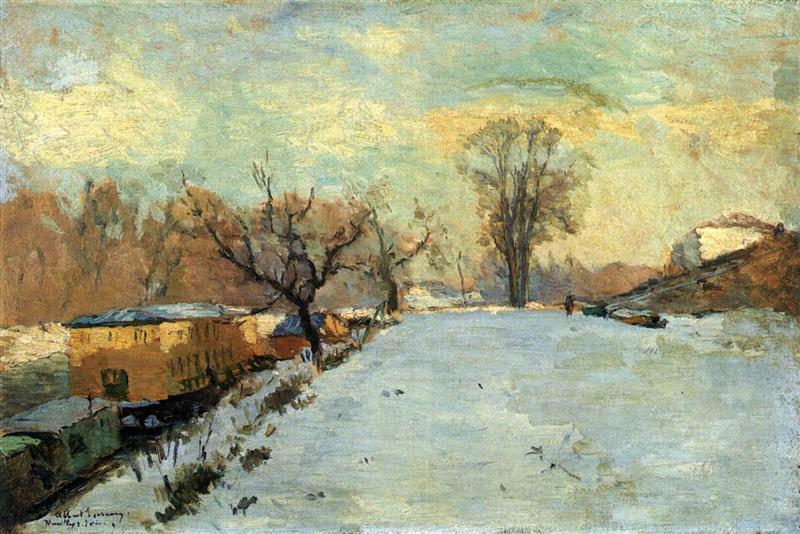 Road on the Banks of the Seine at Neuilly in Winter