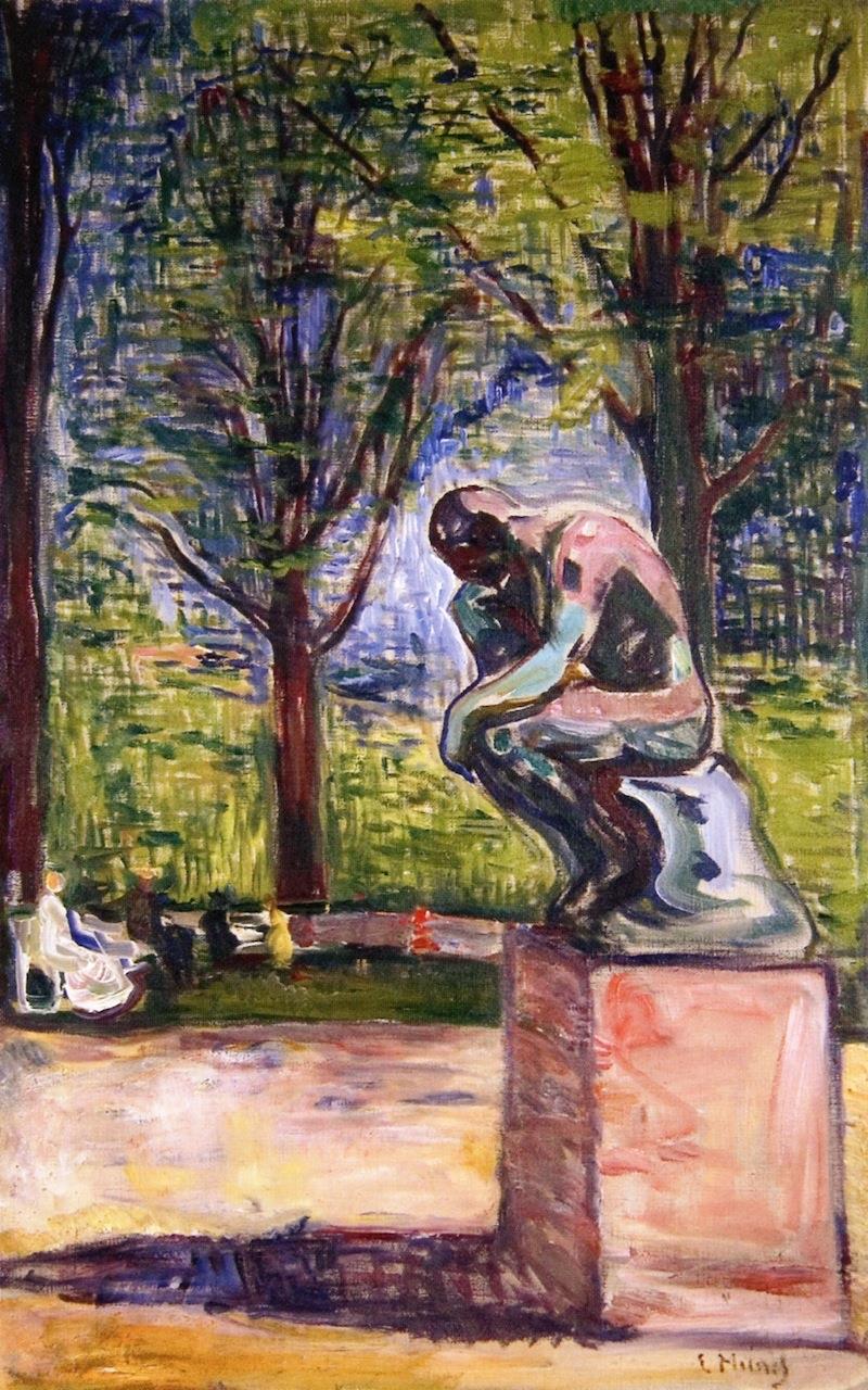 Rodin's The Thinker in Dr. Linde's Garden