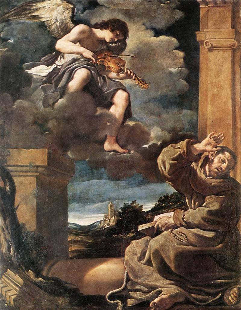 Saint Francis with an Angel Playing a Violin