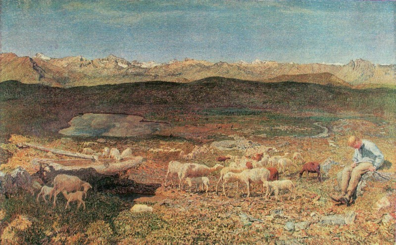 Schafe hüten in den Alpen