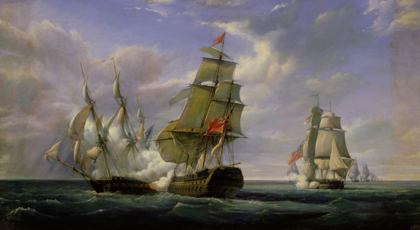 Seeschlacht der HMS Tremendous mit der französischen Cannoniere