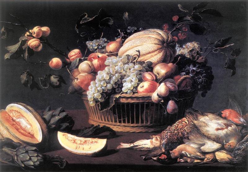 Still Life with Basket of Fruit and Dead Birds