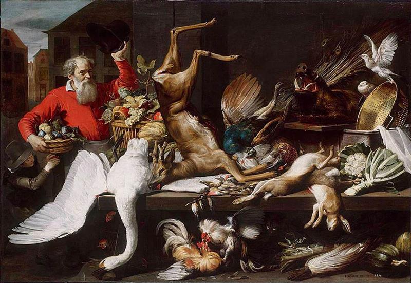 Still Life with Dead Game, Fruit and Vegetables in a Market