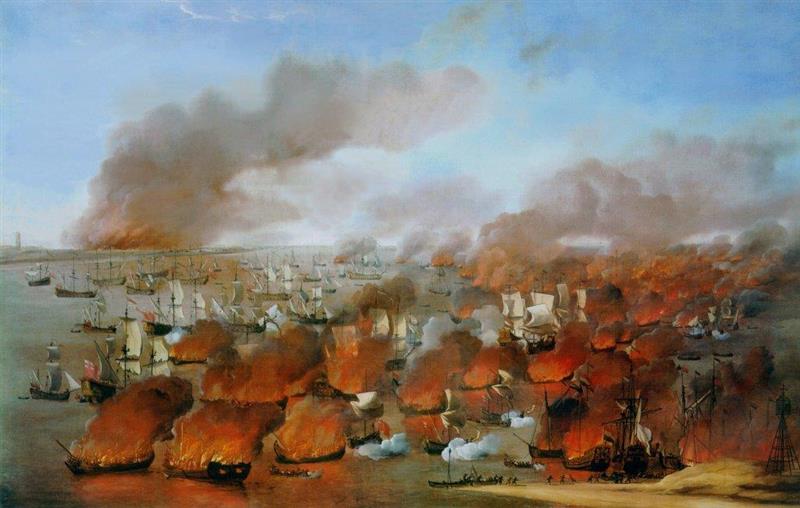 The Burning of Dutch Merchant Ships between Terschelling and Vlieland