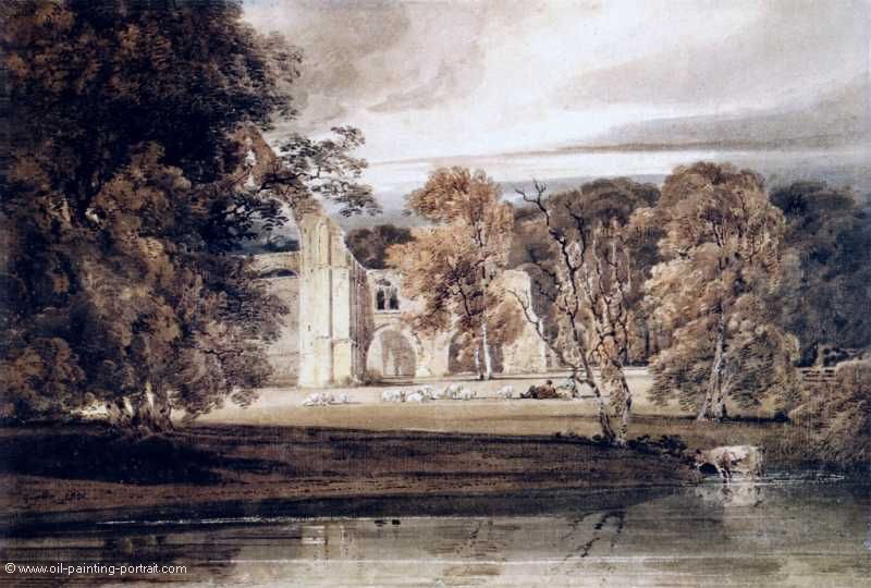 The East End of Bolton Abbey from across the River Wharfe