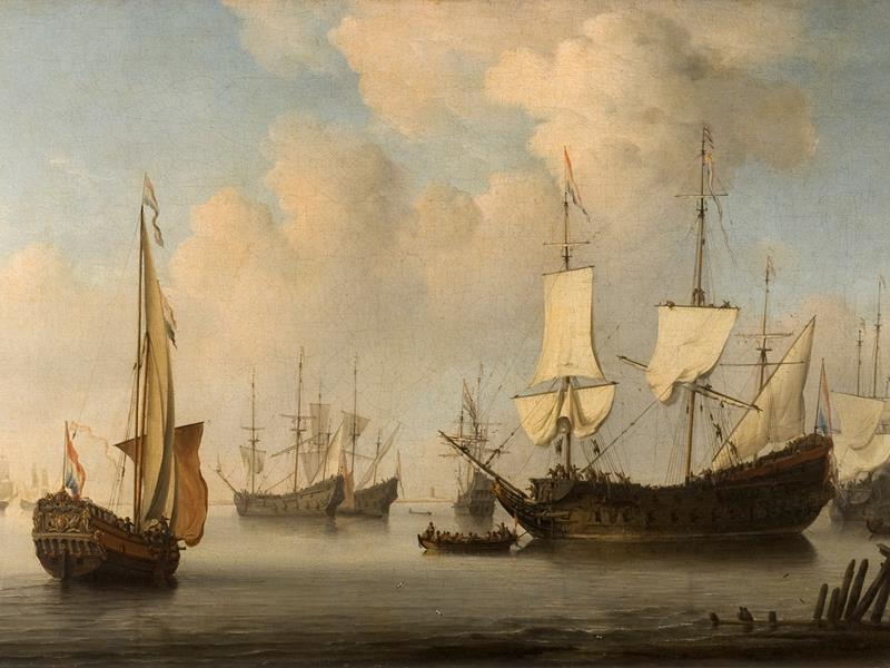 The Eendracht and other Dutch Men-of-War in a Breeze