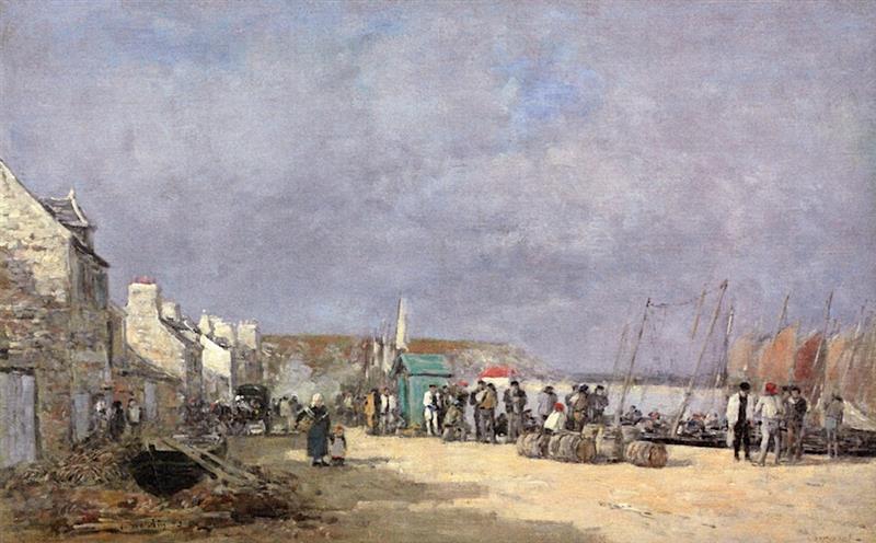 The Quay at Camaret, Fishermen waiting for the Tide