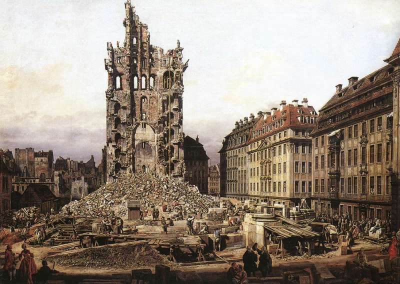 The Ruins of the Old Kreuzkirche in Dresden