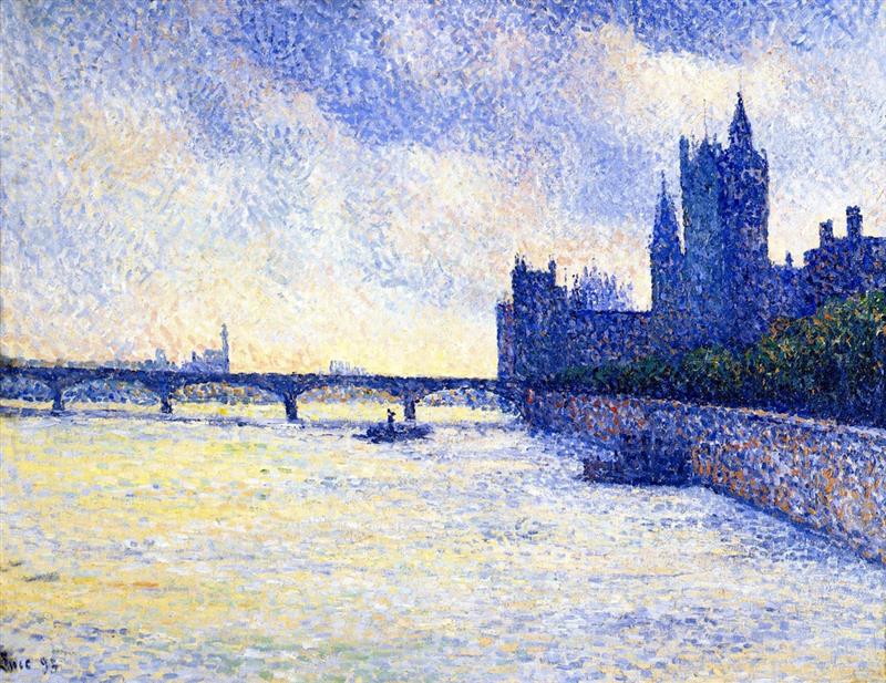 The Thames and the Houses of Parliament, London