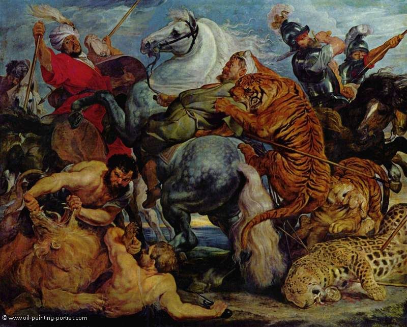 Tiger und Löwenjagd