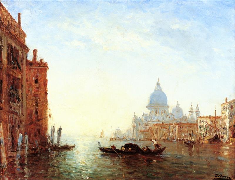 Venise, traghetto traversant le Grand Canal