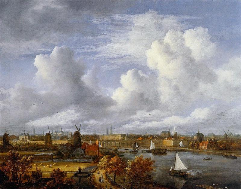 View on the Amstel looking towards Amsterdam