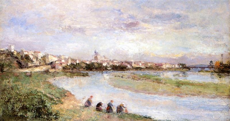Washerwomen with Pont-du-Château