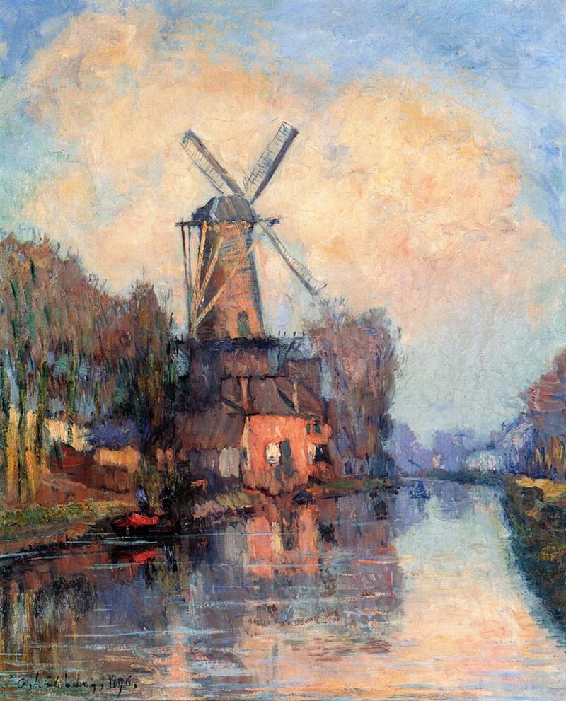 Windmill on the Meuse, Holland