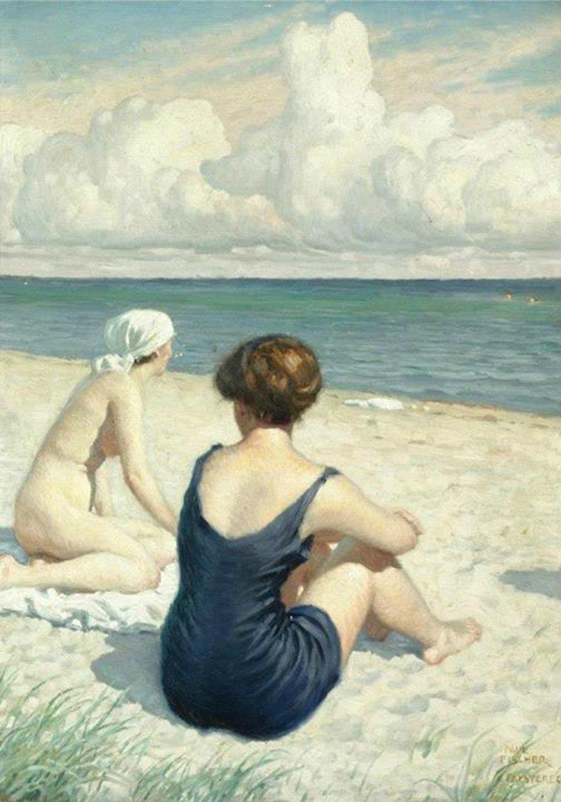 Women on the beach in Falsterbo
