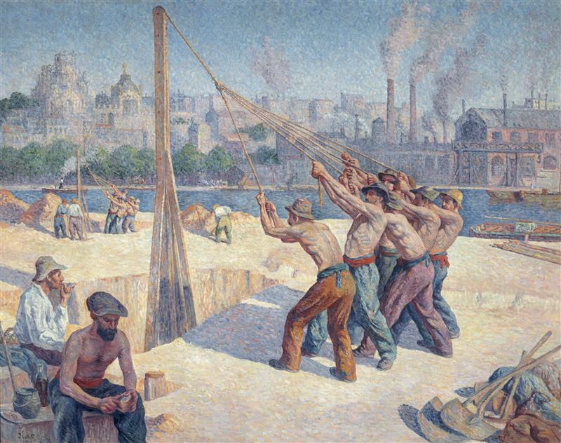 Workers on the Quai de la Seine at Billancourt