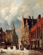 Bild:A View in a Town in Winter
