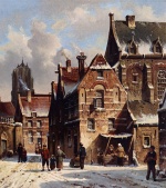 Bild:Figures in the Streets of a Wintry Town